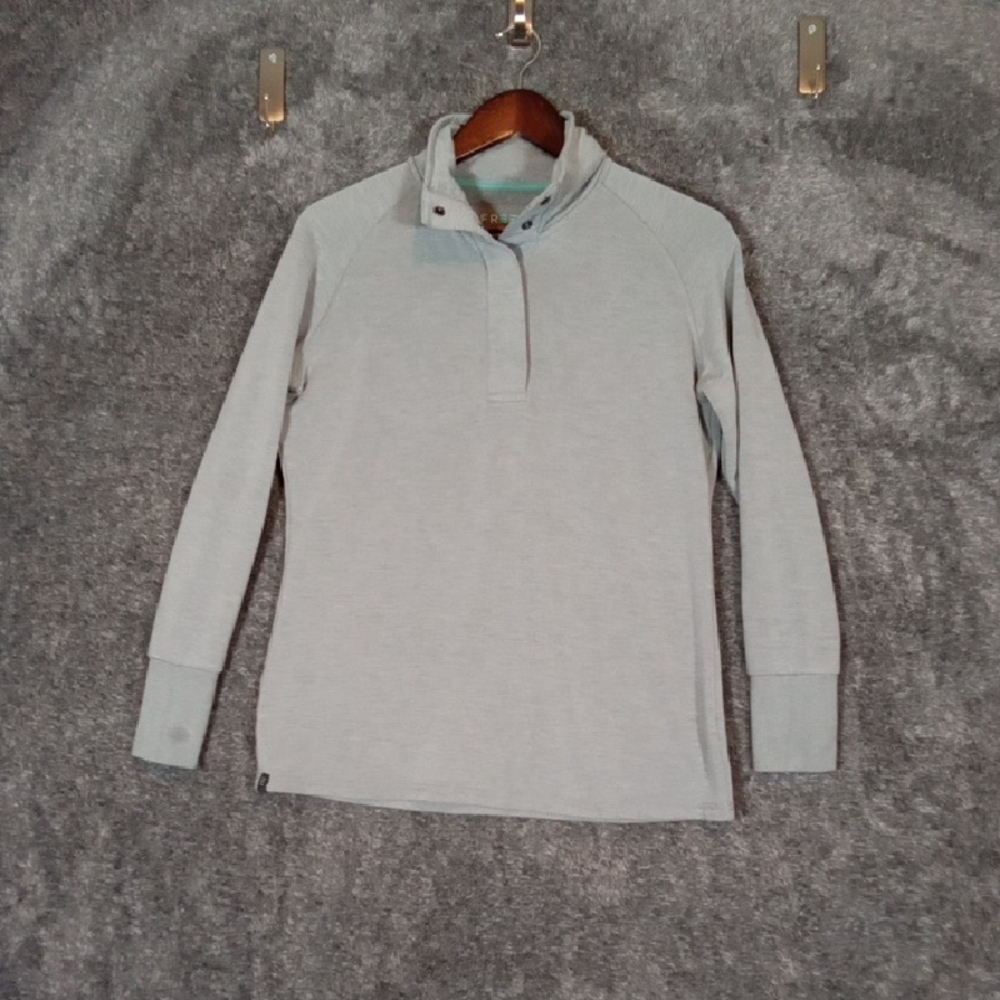 Free Fly Viscose Bambo Pullover Henley Snap Buttons Performance Womens Medium